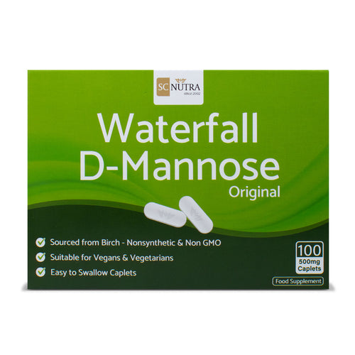 Waterfall D-Mannose 500mg Caplets / Capsule sized Tablets