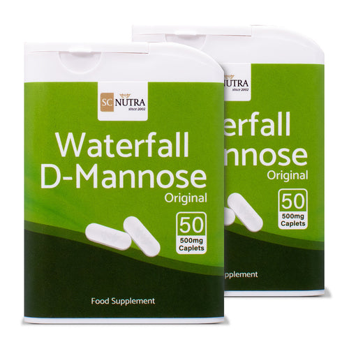 Waterfall D-Mannose 500mg Caplets / Capsule sized Tablets